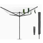 4 Arm Rotary Washing Lines 50m Heavy Duty Outdoor Garden Folding Rotary Dryer