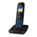 Panasonic KX-TGH720FRB DECT Téléphone Numérique Sans Fil Répondeur, Base et Combiné, Haut-Parleur Mains Libres, Identification de l'Appelant, Blocage des Appels Indésirables, Écran LCD Couleur, Noir