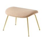 GUBI Beetle Ottoman - upholstered foot stool, conic base Around bouclé 004-brass