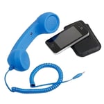 Mobiltelefon lur telefon extern mikrofon retro blue