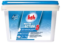 HTH MAXITAB ACTION 5 Galet 135g - 2,7kg | Chlore Lent Stabilisé Multifonction