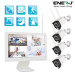 All-In-One Wireless CCTV Home Surveillance System 4 x IP Cameras Monitor & NVR