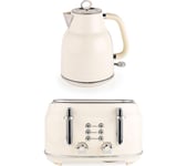 SALTER COMBO-9352 Retro Jug Kettle & 4-Slice Toaster Bundle - Cream, Cream