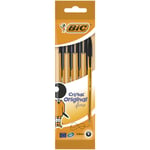 Stylo Bille Cristal Fine Noir X4 Bic - Le Lot De 4 Stylos