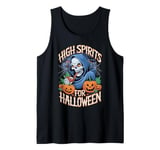 Skeleton Graphic High Spirits for Halloween Tee Men Women Tank Top