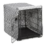 MidWest Homes for Pets Dog Crate Cover with Teflon Fabric Protector, Privacy Dog Crate Cover Fits MidWest and New World 60.96 cm Long (24-Inch) Dog Crates, Machine Wash & Dry, CVR24T-GY