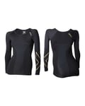 2XU Elite Compression Long Sleeve Top Womens Black/Gold - M