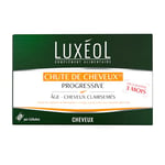 LUXEOL - Chute De Cheveux Progressive - Complément Alimentaire - À Base De Capillaire de Montpellier, Plantes, Zinc & Vitamines B6 & B8 - Fabriqué En France - Programme 3 Mois - 90 Gélules