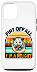 Coque pour iPhone 14 Pro Funny First of All I'm A Delight Sarcastic Angry Opossum