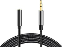 Rpanle Rallonge Audio stéréo, Nylon Tressé Jack Stéréo Câble 3.5mm Mâle vers Femelle d'extension câble pour Téléphones, Haut-parleurs, Tablettes, PC, Lecteurs MP3 et Plus, 150cm