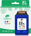 22XL Couleur Cartouche d'encre Remanufacturées pour HP Cartouche 21 22 XL pour PSC 1410 1415 DeskJet F4180 F380 F2180 F2185 F2280 F2288 F2290 F4172 2180 3910 3920 3940 D2360 D2460 Imprimante(Q926)