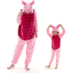 nug Fit Unisex Vuxen Onesie Pyjamas Flanell Cosplay Djur En Del Halloween Kostym Ytterkläder Hemkläder Q 85cm - Perfet Piglet Piglet S