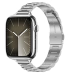 Tasikar Thin Metal Band Compatible with Apple Watch Band 49mm 46mm 45mm 44mm 42mm Women Stainless Steel Replacement Strap Compatible with iWatch Ultra SE Series 10 9 8 7 6 5 4 3 2 1, Silver