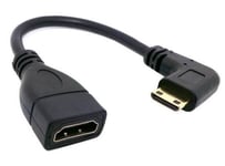 90° Mini HDMI Right Angled male to HDMI female cable Gold Plated for HDTV