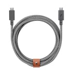 Type-C Belt Câble Pro - USB-C à USB-C 2,4m Câble de Charge Ultra Robuste Compatible avec iPhone 15,15 Pro Max,MacBook Pro 14""/16"" M2,Air 15"" M2,iPad Pro (Zebra)