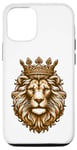 Coque pour iPhone 12/12 Pro Le lion royal avec le roi des animaux couronne le lion