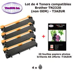 4 Toners génériques TN-2320 pour Brother MFC L2700 L2700DN L2700DW L2720DW L2740CW L2740dw imprimante+ 20f A6 brillantes -T3AZUR