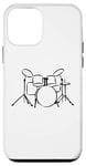 Coque pour iPhone 12 mini Kit de batterie Croquis Artiste Rock