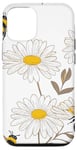 iPhone 15 White Daisy Flower Bumble Bee Bee Lover Honey Bees Case