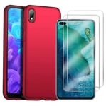 Boleyi for Xiaomi Redmi 9A Case and Screen Protector,Ultra-Thin Non-Slip Hard Shell + 9H Tempered Glass Full Screen Protector [HD Ultra] for Xiaomi Redmi 9A-Blue