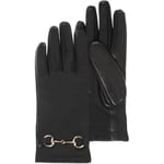 Gants Isotoner  Gants Femme cuir détail mors Noir