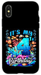 Coque pour iPhone X/XS C'est mon quatrième anniversaire, mon garçon Sea Fish Ocean Animals Aquarium