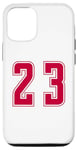 Coque pour iPhone 15 Rouge Numéro 23 Équipe Junior Sports Uniforme Numéroté