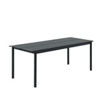 Muuto - Linear Steel Table 200cm Black - Utendørs spisebord - Thomas Bentzen - Svart - Metall