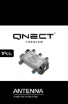 QNECT Antenna TV-splitter F-connector ClassA 1-in/4-out