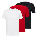 HUGO Mens T-Shirt RN Triplet P Triple-Pack of Cotton Underwear T-Shirts with Logo Print