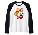 Kewpie Baby Rodeo Clown Cowboy Traditional Tattoo Flash Raglan Baseball Tee