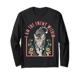 I Am The Enemy Within Floral Fierce Cat Harris Walz Long Sleeve T-Shirt