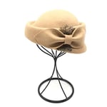 QB Solide rétro hypoténuse Peintre Casquette Automne Hiver Femmes Laine béret hôtesse de l'air Casquette Mariage église Formelle Chapeau-Chameau, réglable