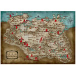 Skyrim Map Elder Scrolls Game Posters and Prints Home Decor Wall Art Decorative Picture On Canvas Painting for Living Room-50x70cm No Frame
