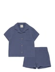 Set Shirt Shorts Gauze Sets Sets With Short-sleeved T-shirt Blue Lindex