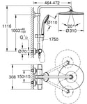 Colonne de douche EUPHORIA SYSTEM 310 avec mitigeur thermostatique - GROHE PROFESSIONAL - 26384002