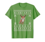 Ugly Xmas Sweater Style Coyote Reindeer Christmas T-Shirt