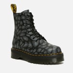 Dr. Martens Jadon Distorted Leopard Leather Platform Boots - UK 3