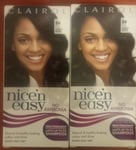 2X CLAIROL NICE AND EASY 84 DARKEST BROWN.