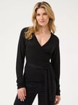 KAFFE Ankra Belt Waist Cardigan, Black Deep