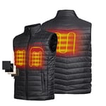 CONQUECO Homme Gilet Chauffant Chaud Thermique Vêtements Imperméable Résistant au Froid pour Usage Quotidien avec USB Batterie en Hiver