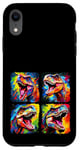 Coque pour iPhone XR Dinosaure T Rex Pop Art Dessin Coloré Peinture