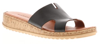 Hush Puppies Womens Sandals Low Wedge Eloise Leather Slip On black Leather (archived) - Size UK 3