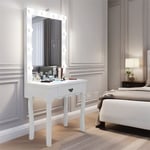 Delicate White Dressing Table LED Bulbs Mirror Vanity Makeup Desk Cosmetic Table