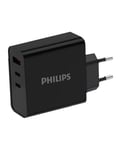 Philips Chargeur secteur 65W 2 ports USB-Type C et 1 USB-A