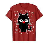 Red Nose Cat 2024 Love Heart T-Shirt