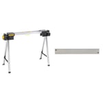 Dewalt DWST1-75676 Folding Saw Horse, Silver/Black, Sawhorse (Pack of 2) & 1.5m Guide Rail for Use with Plunge Saw Multi DWS5022