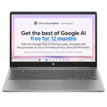 HP Chromebook Plus 15.6", Intel Core i3-N305 Processor, 8 GB RAM, 128 GB Flash Storage, Intel UHD Graphics, FHD Display, Up to 13hrs battery, Chrome OS, Dual Speakers, Silver, 15b-nb0002sa