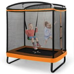 7FT Kids Trampoline Approved Outdoor Rectangle Recreational Trampoline Orange