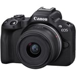 Canon EOS R50 Mirrorless Camera [ RF-S 18-45mm F4.5-6.3 IS STM Lens Kit - Black ]